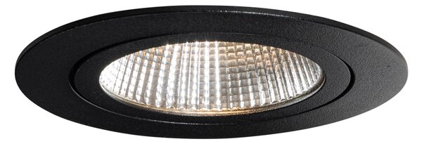 Komplet 6 vgradnih reflektorjev črne barve 9,5 cm vklj. LED 1300 lm Zatemnilni IP23 - Gaius