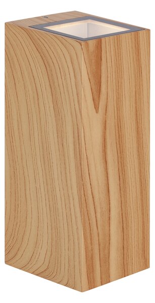 Skandinavska stenska svetilka lesena 2-luči GU10 70mm IP54 - Baleno