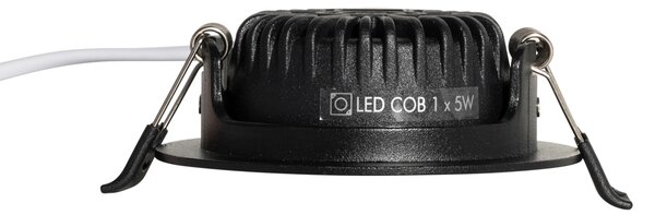 Komplet 6 vgradnih reflektorjev črne barve, nagibni 8,2 cm, vklj. LED Dim to Warm IP54 Ultra Slim - Pupil
