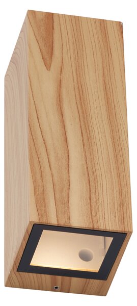 Skandinavska stenska svetilka lesena 2-luči GU10 70mm IP54 - Baleno