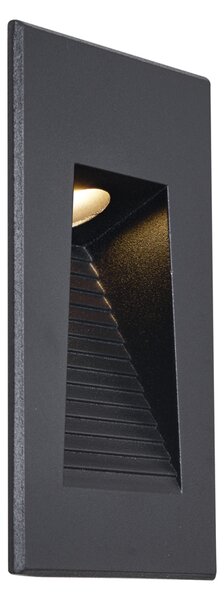 Komplet 6 modernih vgradnih stenskih svetilk črne barve 7 cm vklj. LED IP65 - Trem