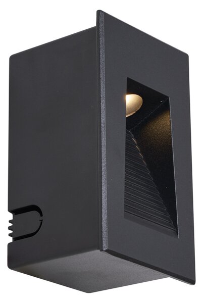 Komplet 6 modernih vgradnih stenskih svetilk črne barve 7 cm vklj. LED IP65 - Trem