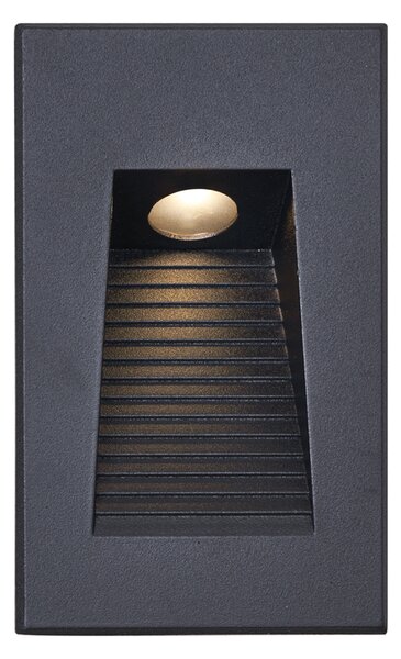 Moderna Vgradna Stenska Svetilka Črna 7cm z LED IP65 - Trem