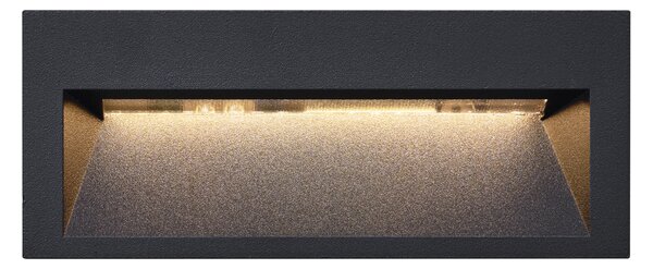 Moderna vgradna stenska svetilka črna 16cm z LED IP65 - Mert