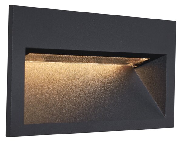 Moderna vgradna stenska svetilka črna 16cm z LED IP65 - Mert