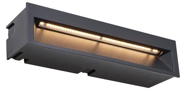 Moderna vgradna stenska svetilka črna 28cm z LED IP65 - Mert