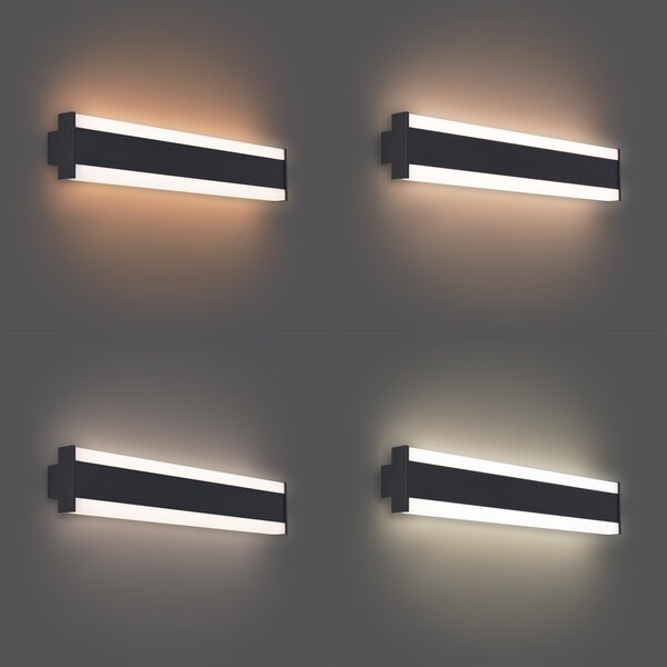 Moderna stenska svetilka črna CCT 60cm vklj. LED IP54 - Vanya