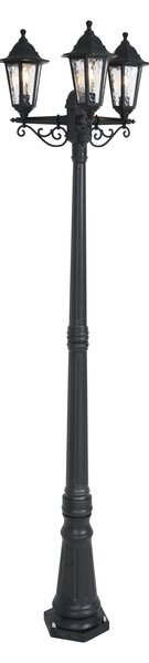 Klasična zunanja poštna svetilka črna 217cm IP44 - New Haven Hammered