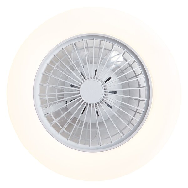Stropni ventilator bel 48,5 cm vklj. LED z možnostjo zatemnitve v Kelvinih z daljinskim upravljalnikom - Clemo