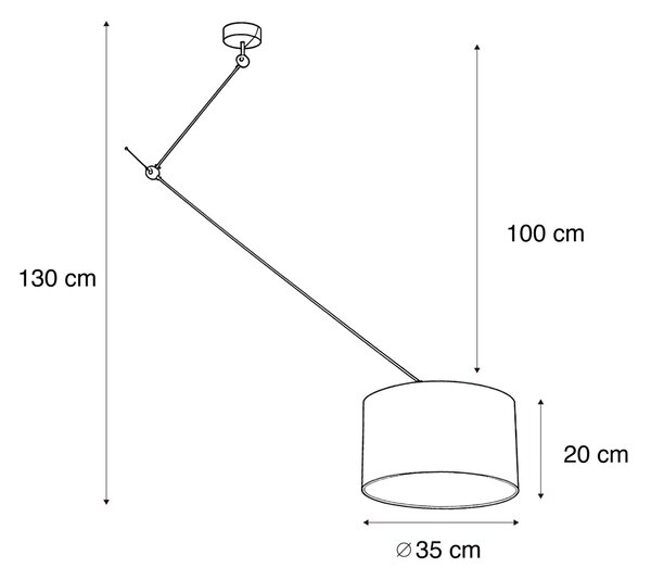 Viseča svetilka črna z žametnim senčilom z vzorcem krokodila 35 cm - Blitz