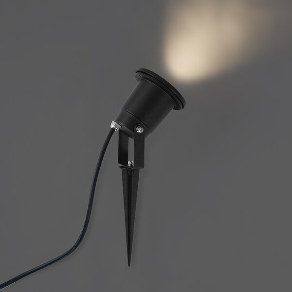 Sodobni vrtni reflektor črn vklj. LED nastavljiv s kablom in vtičem 250cm IP65 - Basic