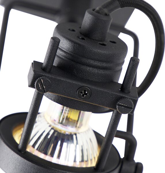 Industrijski stropni reflektor črn nastavljiv GU10 50mm - Suplux