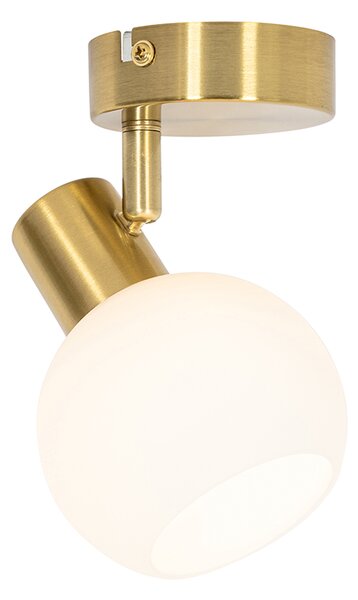Reflektor v slogu Art Deco zlato z opalom steklom nastavljiv - Anouk
