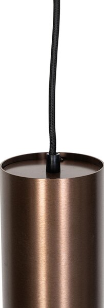 Dizajnerska viseča svetilka temno bronasta vklj. adapter za tirnico 1-fazna - Iconic Tubo
