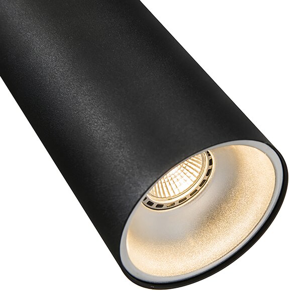 Dizajnerska viseča svetilka črna vklj. adapter za tirnico 1-fazna - Iconic Tubo