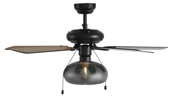Stropni ventilator črn 107,5 cm s potegom - Mistral Busa