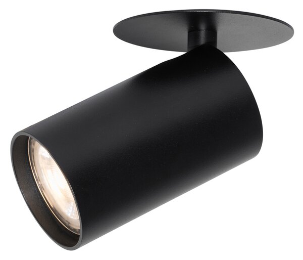 Komplet 6 modernih vgradnih reflektorjev črne barve GU10 50mm - Chels