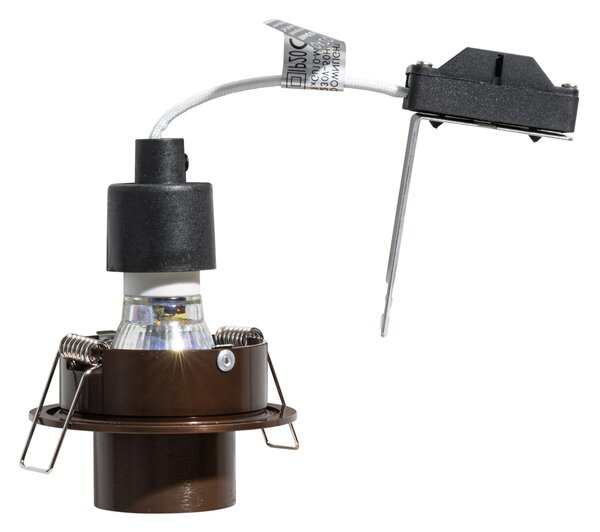 Komplet 6 vgradnih reflektorjev temno bronaste barve GU10 35 mm okrogli nagibni - Installa