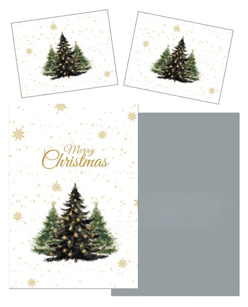 3D posteljnina iz mikrovlaken MERRY TREES bela Dimenzije posteljnine: 2 ks 70 x 90 cm | 140 x 200 cm