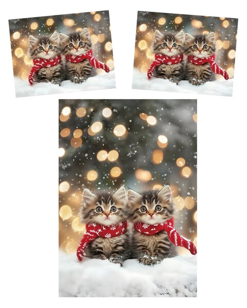 3D posteljnina iz mikrovlaken SNOWY PAWS barvno Dimenzije posteljnine: 2 ks 70 x 90 cm | 140 x 200 cm