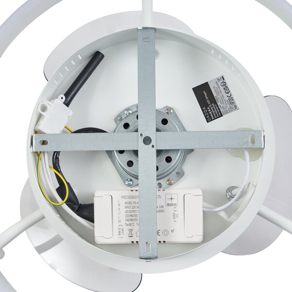 Stropni ventilator bel 50 cm vklj. LED z možnostjo zatemnitve z daljinskim upravljalnikom - Maddy