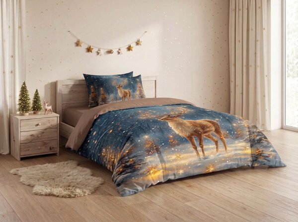 3D posteljnina iz mikrovlaken STARLIGHT DEER barvna Dimenzije posteljnine: 2 ks 70 x 90 cm | 140 x 200 cm