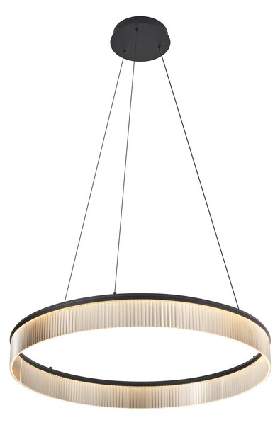 Moderna viseča svetilka črna 78cm vklj. LED s 3-stopenjskim zatemnjevanjem - Anello Chandelier