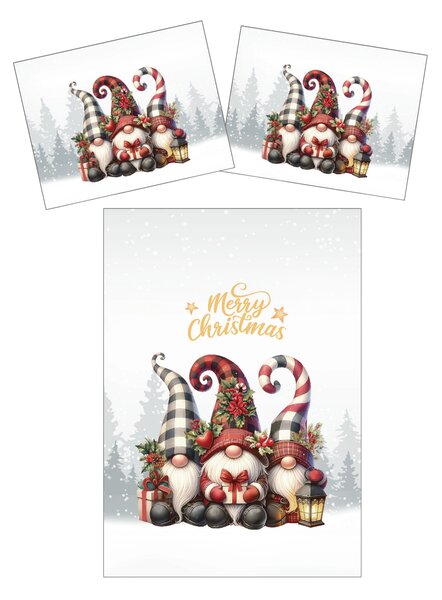 3D posteljnina iz mikrovlaken TRIO GNOMES barvna Dimenzije posteljnine: 2 ks 70 x 90 cm | 140 x 200 cm
