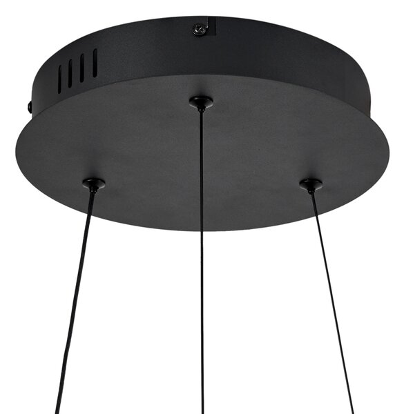 Moderna viseča svetilka črna 78cm vklj. LED s 3-stopenjskim zatemnjevanjem - Anello Chandelier