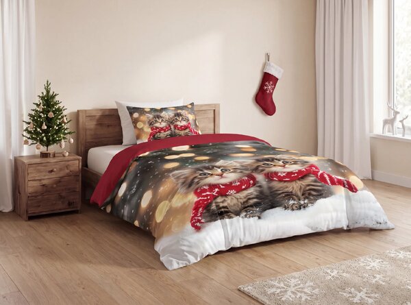 3D posteljnina iz mikrovlaken SNOWY PAWS barvno Dimenzije posteljnine: 2 ks 70 x 90 cm | 140 x 200 cm