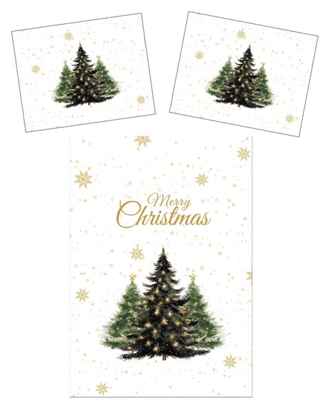 3D posteljnina iz mikrovlaken MERRY TREES bela Dimenzije posteljnine: 2 ks 70 x 90 cm | 140 x 200 cm