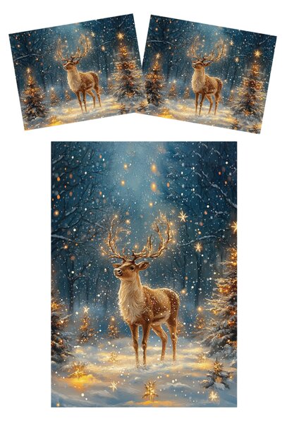 3D posteljnina iz mikrovlaken STARLIGHT DEER barvna Dimenzije posteljnine: 2 ks 70 x 90 cm | 140 x 200 cm