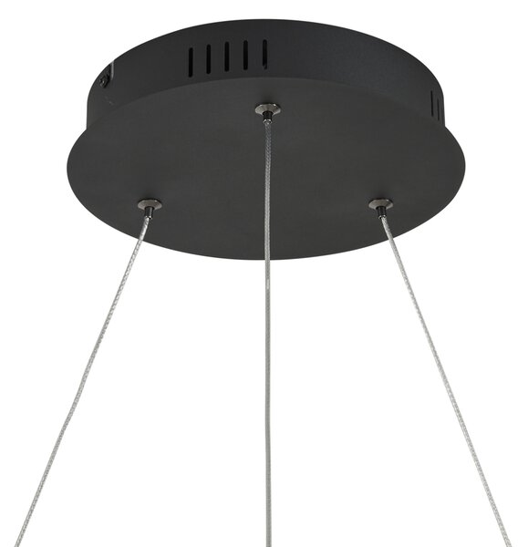 Dizajnerska viseča svetilka črna 120 cm vklj. LED s 3-stopenjskim zatemnjevanjem - Anello