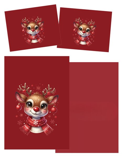 3D posteljnina iz mikrovlaken MERRY FAWN rdeča Dimenzije posteljnine: 2 ks 70 x 90 cm | 140 x 200 cm