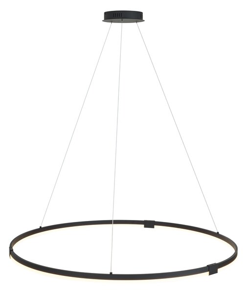 Dizajnerska viseča svetilka črna 120 cm vklj. LED s 3-stopenjskim zatemnjevanjem - Anello
