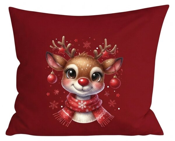 3D prevleka za vzglavnik iz mikrovlaken MERRY FAWN 45x45 cm, rdeča