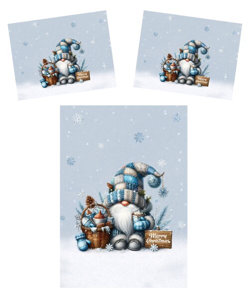 3D posteljnina iz mikrovlaken FROSTY GNOME barvna Dimenzije posteljnine: 2 ks 70 x 90 cm | 140 x 200 cm