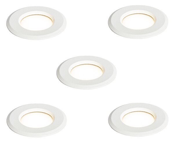 Komplet 5 modernih vgradnih reflektorjev bel vklj. LED IP67 - Linsey
