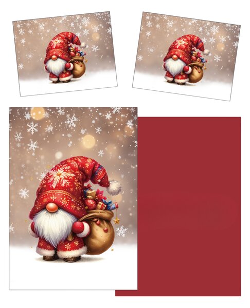 3D posteljnina iz mikrovlaken SANTA ŠKRAT rdeča Dimenzije posteljnine: 2 ks 70 x 90 cm | 140 x 200 cm