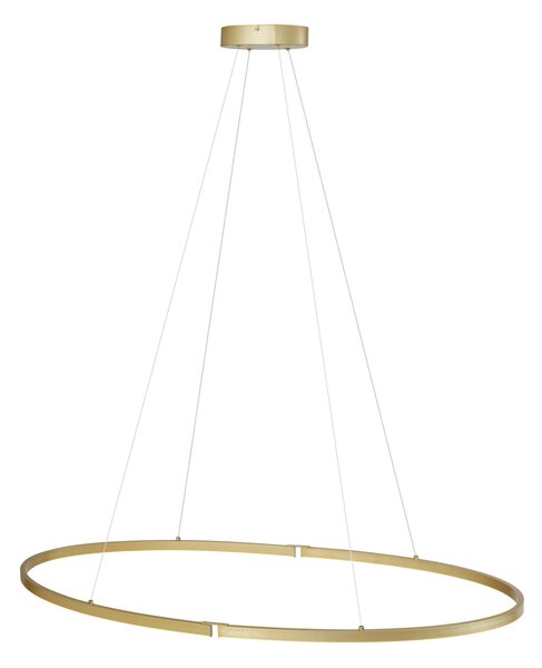 Dizajnerska viseča svetilka medenina 120 cm vklj. LED 3-stopenjsko zatemnjevanje - Ovallo
