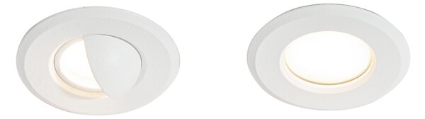 Komplet 5 modernih vgradnih reflektorjev bel vklj. LED IP67 - Linsey