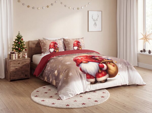 3D posteljnina iz mikrovlaken SANTA ŠKRAT rdeča Dimenzije posteljnine: 2 ks 70 x 90 cm | 140 x 200 cm