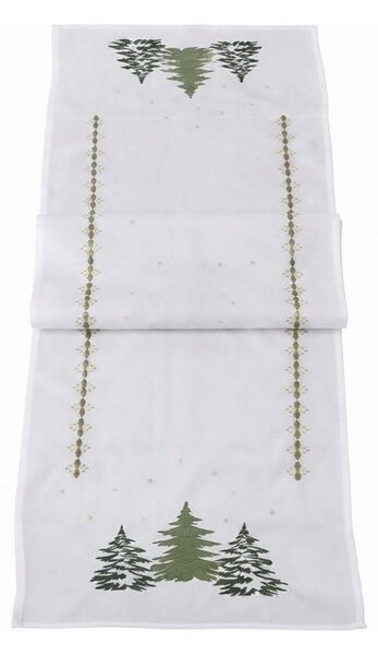 Božični tekač za mizo EVERGREEN CHARM 40x140 cm, bel