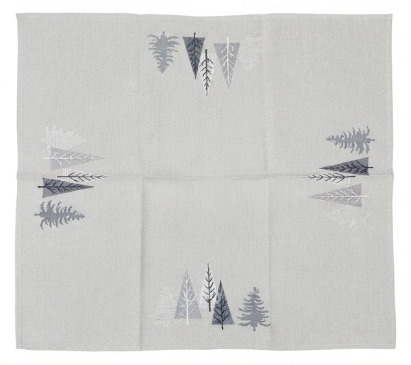 Božični prt SILVER FOREST 85x85 cm, svetlo siv