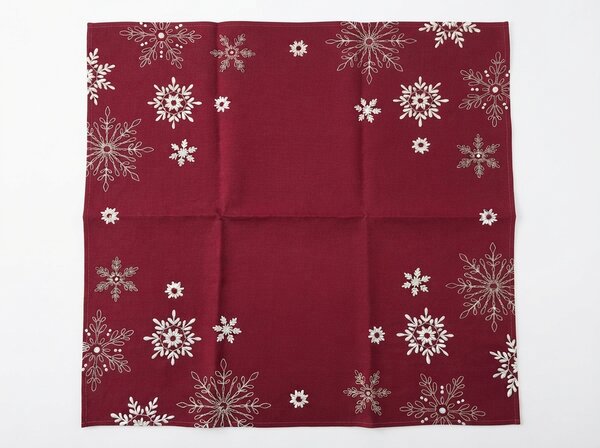 Božični prt SNOWFALL 85x85 cm, vinsko rdeč
