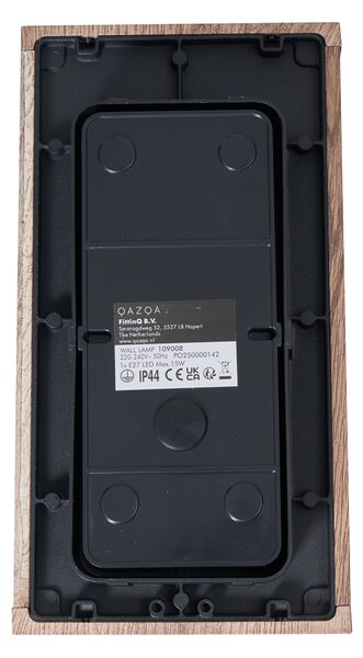 Industrijska stenska svetilka z lesnim potiskom 26 cm IP44 - Charlois