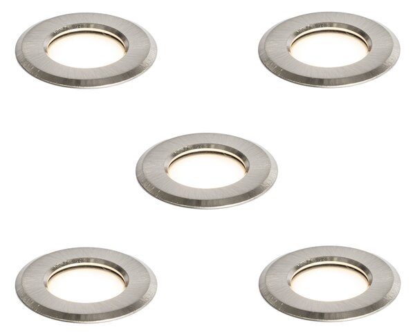 Komplet 5 modernih vgradnih reflektorjev aluminij vklj. LED IP67 - Linsey