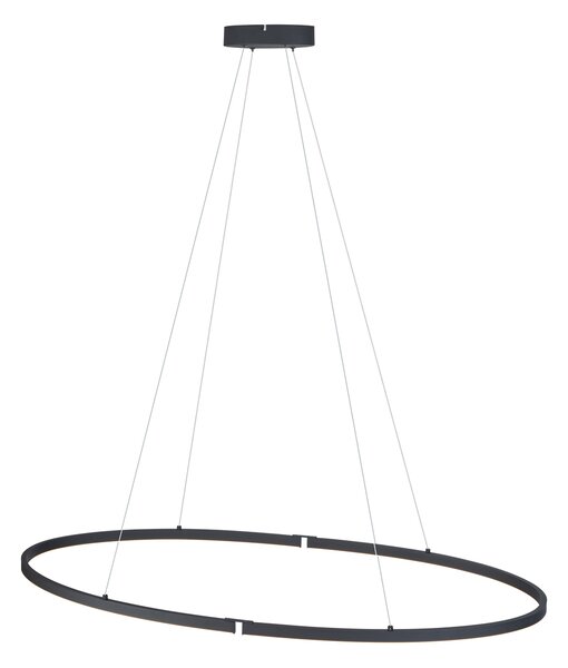 Dizajnerska viseča svetilka črna ovalna 120cm vklj. LED 3-stopenjsko zatemnjevanje - Ovallo