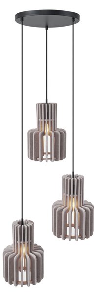 Retro viseča svetilka črna s taupe 3-lučmi - Felt