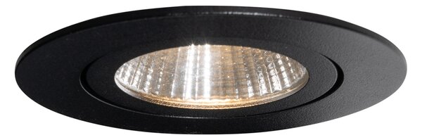 Komplet 6 vgradnih reflektorjev črne barve 6,8 cm vklj. LED 750 lm možnost zatemnitve IP65 - Gaius